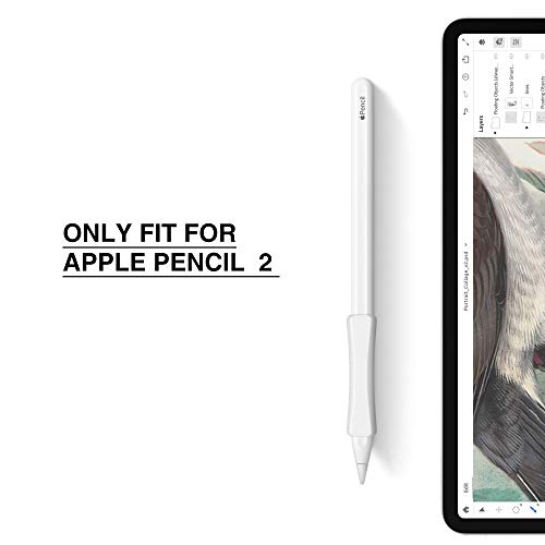 Pacote com 3 capas brancas para iPencil de silicone ergonômico, compatível com Apple Pencil 2ª geraç