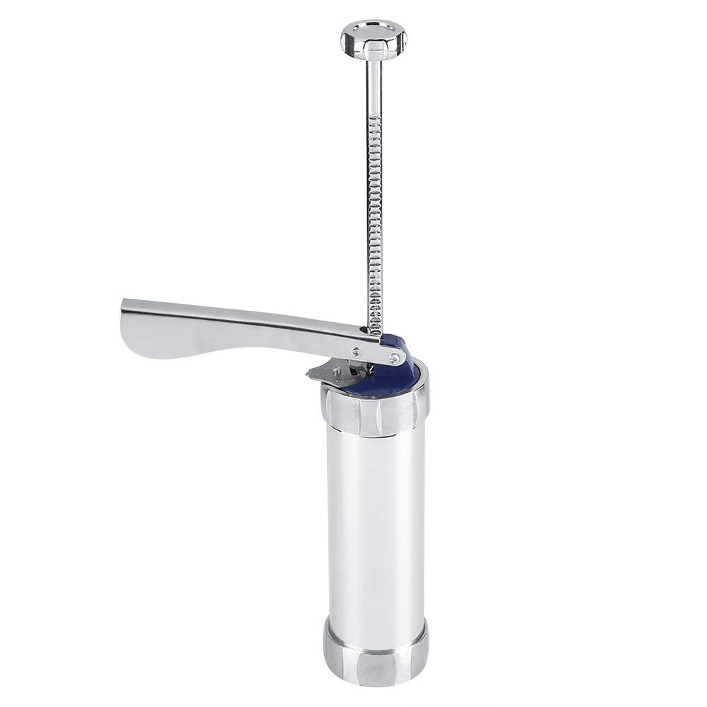 Cookie Press, Stainless Steel Churro Maker Machine with 20 Decorative Molds and 4 Nozzles for DIY Biscuit Maker 8.27 x 6.10in