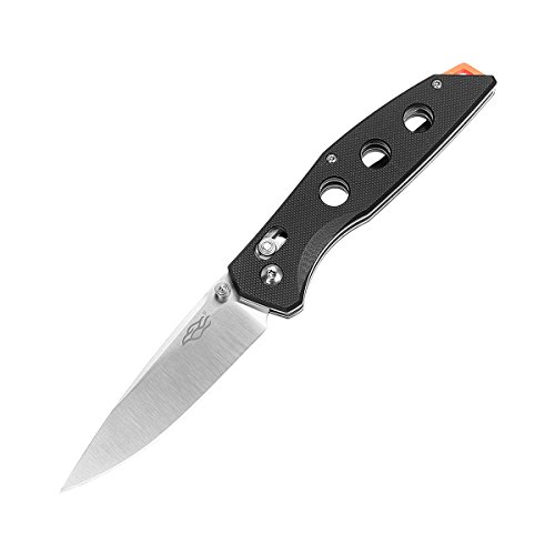 Firebird Folding Knife GANZO F7621 Small Stainless Steel 440C Blade 3.5in Pocket Knife with Green G10 Handle G-Lock & Straight Edge Lockback Knife for Hunting Camping Outdoor Survival (Black)