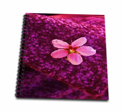 Memory Book 12 x 12 inch - Bright Pink Floral Bud with Pink Fuzzy Background Florals and Bouquets
