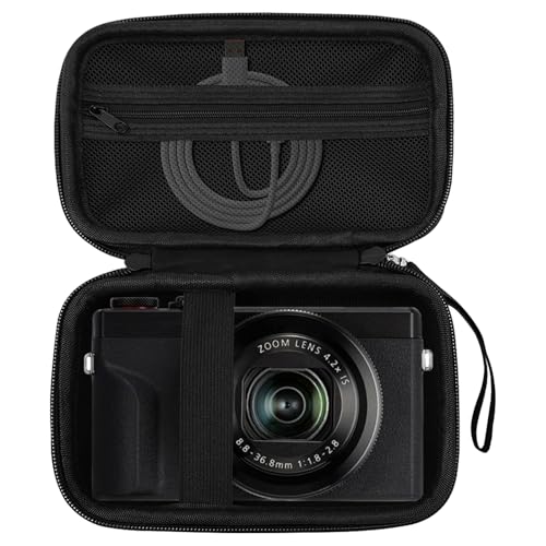Uryxery Funda Rígida para Cámara Compacta, Estuche EVA para Cámara de Fotos con Forro Oxford, Protección contra Golpes y Arañazos, Ligera y Compacta, Negra, Medida Interior 17 x 10 x 5 cm