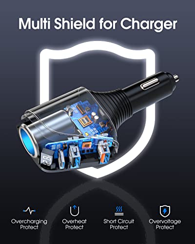 Usb C Car Charger, 4 In 1 Cigarette Lighter Adapter, Socket Splitter With 3 Usb Ports, 12V/24V Dual Usb Type C Pd Super Fast Car Charger Adapter Compatible With Iphone14/13/Samsung/Google/Gps/Dash Cam #TOP5
