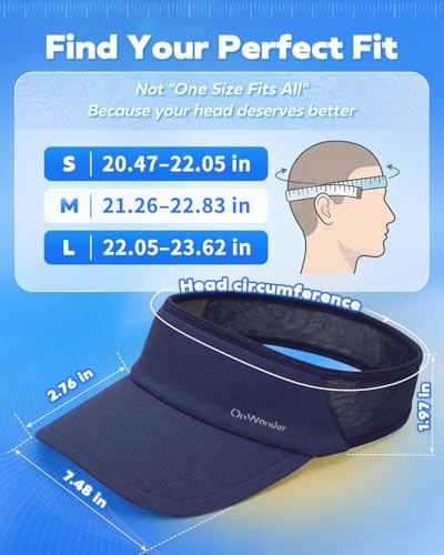 Image of Sport Sun Visor Hat for Women Men - Lightweight Stretchy Polyester Spandex Quick Dry Sweatband Wrinkle Resistant
