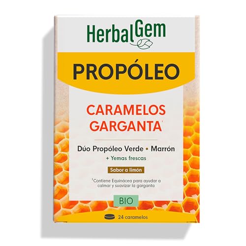 HERBALGEM - Pastillas Bio de Própolis de Amplio Espectro - Garganta Sensible - Desde las Primeras Sensaciones de Resfriado – 24 pastillas