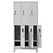 vidaXL Armario Taquilla con 6 Compartimentos de Acero Gris Mueble Vestuario