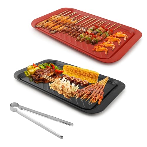 Image of Grill Prep Trays, BBQ Prep and Serve Tray Set, 2 Pack, Grill Serving Trays