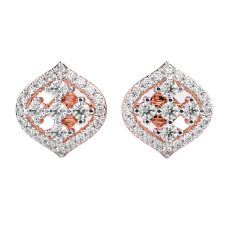 Boucles d'oreilles argent 925 et pétales brillants plaqué or