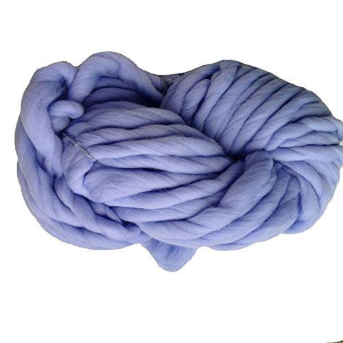 Giant Yarn Super Soft Chunky Yarn Bulky Crochet Thick Yarn for Hand Knitting Blanket 250g Per Piece (Color : Blue)