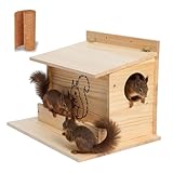 Squirrel House, Squirrel Box, Squirrel Houses for Outside, Squirrel Boxes with Front Feeder, Nesting Box...
