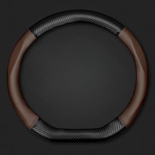 ONEMAJI Steering Wheel Cover for MG Astor Sharp Petrol 2022-2025, Look Steering Protector Grip Wheel Protector Anti-Slip Driving Accessory,Brown-D-shaped