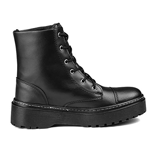 Bota Plataforma Blogueira Tratorado Macio Feminino (37, Preto)
