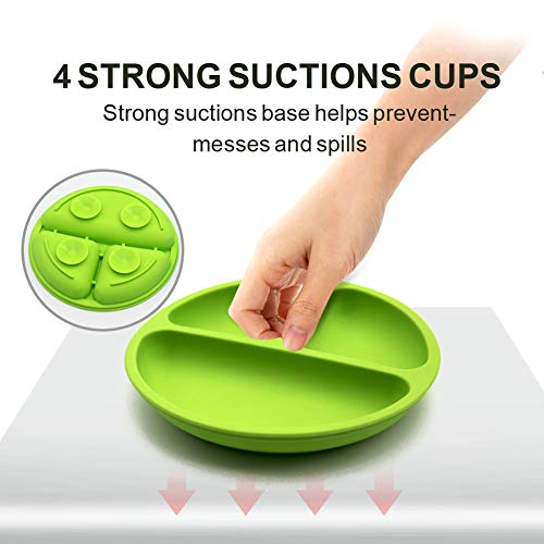 Wee Me Suction Plates For Babies & Toddlers - Toddler Utensils - Silicone Plates With Spoon Fork For Baby, Bpa-Free, Dishwasher And Microwave Safe, 3 Pack #TOP2