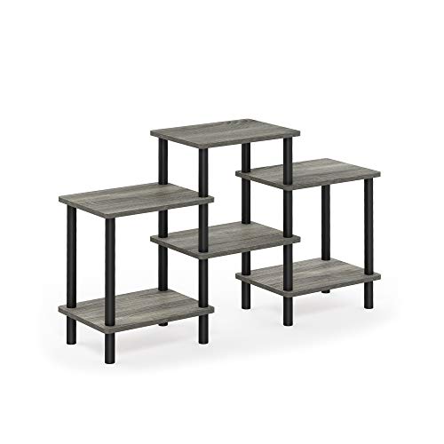 Furinno Turn-N-Tube Diy Multipurpose Combination Rack, French Oak Grey/Black #TOP3