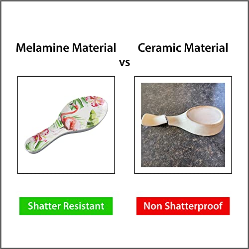Upware Melamine Spoon Rest Spoon Holder Kitchen Utensil Holders 9.625 Inch For Kitchen Counter Dining Table (Flamingo) #TOP4