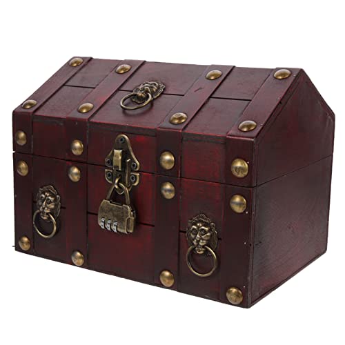 Boîte de rangement de bijoux vintage organisateur en bois étui verrouillable