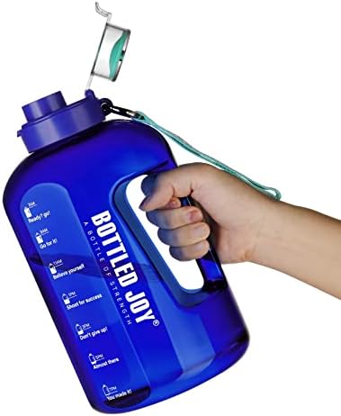 Acxilexy Water Bottle with Time Markings, 1.5 Litre Sports Water Bottle with Handle Leakproof Reusable & BPA Free, Flip Cap with Cleaning Brush Daily Water Intake Bottle Ideal for Gym Office