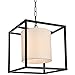Elegant Lighting LD6005D16 Mirin Single Light 16" Wide Pendant with a Fabric Sha, Black