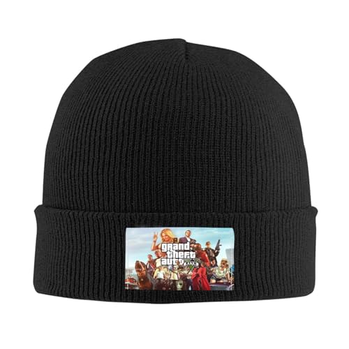 HEBUOUI Abenteuer Spiel Skull ies Mützen Mützen Mode Winter Warm Frauen Männer Strickmützen Unisex Erwachsene GTA Haube Hüte Personalisiertes Freund