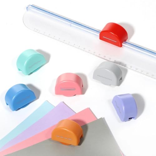 7-in-1 Paper Cutter, Multi-Functional Scrapbook Cutting Tool with 7 Blade Options, Portable Paper Trimmer with Ruler for Photos, Cards, and More