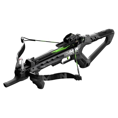 Barnett Demun Tri-Strike Mini Crossbow - Compact Break Action Pistol Crossbow, 3-Shot Magazine, Flip...