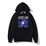WJHYWDH Serial Experiments Lain 2021 New Anime Hoodies Casual Hooded Sweatshirt Unisex Clothing (Black,Large)