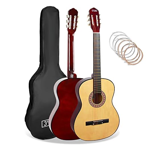 3rd Avenue Paquete Para Principiantes Con Cuerdas De Nailon Español Para Guitarra Clásica 4/4 De Tamaño Completo De – 6 Meses De Lecciones Gratis, Bolsa Y Cuerdas – Natural