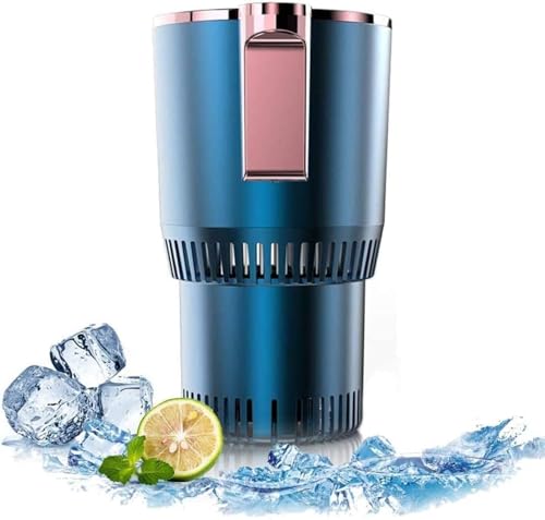 SSZY【2025アップグレード】ポータブル 急速冷却カップ ドリンクホルダー 車載冷熱カップ 保温 保冷 -3℃〜65℃ 二重構造 急速冷凍カップクーラー 車載ホルダー ドリンククーラー 小型 保冷器 車載12V LED温度表示 タッチボタン 飲料冷却器