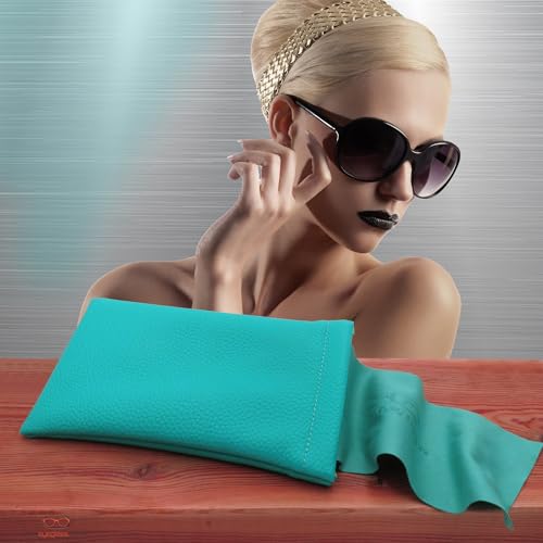 Image of Soft Sunglasses case | Large Glasses Case Holder - Eyeglass Pouch Squeeze Top | Glasses pouch Lightweight Extra Layers