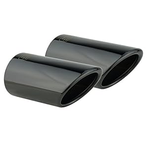 L&P A295 2x Auspuffblenden Schwarz Chrom