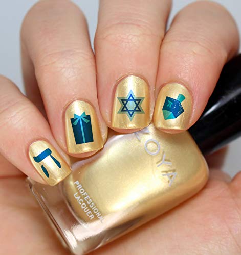 Hanukkah Holiday Assortment Water Slide Nail Art Decals Set #1 - Salon Quality 5.5