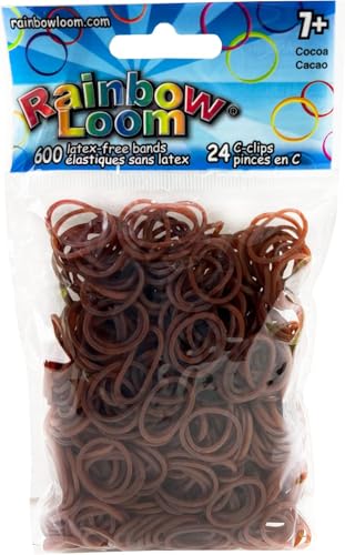 Rainbow Loom® Cocoa Rubber Bands with 24 C-Clips (600 Count)