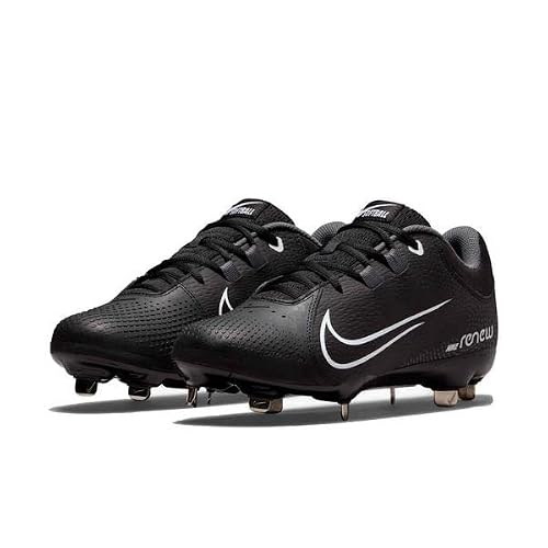 Nike Hyperdiamond 4 Pro Black/White/Dark Grey Women's Softball Cleat Sz 8 #TOP2