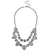 Lux Accessories Silvertone Caviar Glitter Statement Necklace