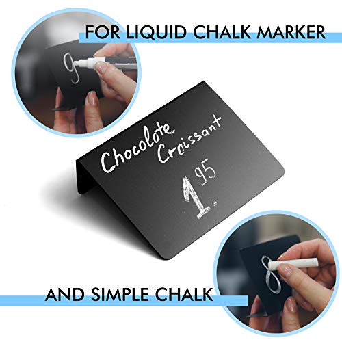 Set Of 10 Small Chalkboard Signs 3X4 Inches - Food Signs For Party Buffet, Mini Chalkboard Sign, Food Display Card, Tabletop Chalkboards For Kitchen, Standing Menu Black Boards For Wedding #TOP3
