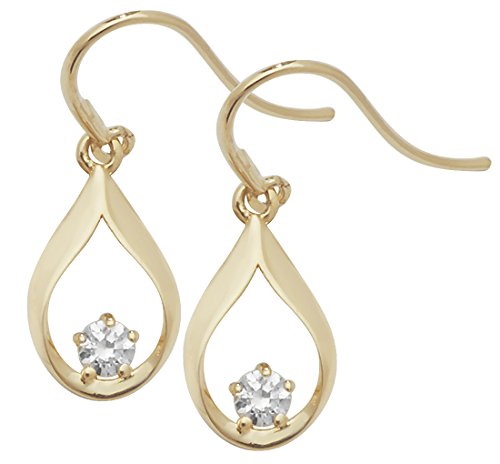 Boucles d'oreilles or 375/1000 et zirconium 19mm pour l'élégance quotidienne