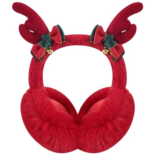 Xiuyer Cache Oreille Enfant, Ear Muffs Couvre Oreilles Hiver En Plein Air Couvre-Oreilles Pour Hommes Femmes Filles, Cache Oreille Fille (Rouge)