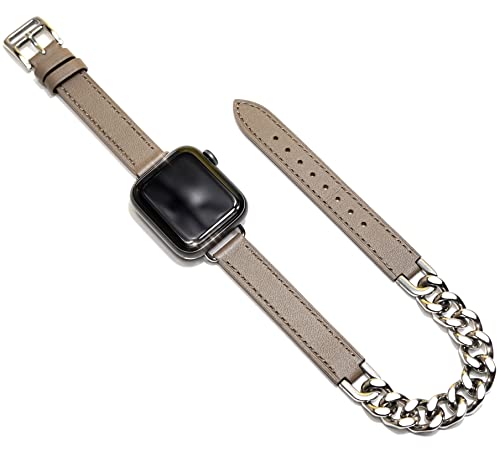 Royce&Roland Apple watch �`�F�[�� & ���U�[ �x���g ������� �A�b�v���E�H�b�` �o���h (�X�e�����X �{�v/�V���o�[) ���f�B�[�X �M�t�g �v���[���g (44mm 45mm 46mm 49mm, �O���C)