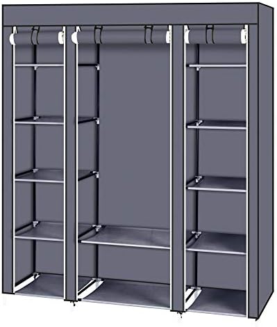 Tom Care Heavy Duty 3 Tiers Stainless Steel Clothing Shoe Garment Rack with Shelves and Wheels, Heavy Duty Metal Clothes Rolling Shoe Rack, Dual Bars Horizontal & Vertical Telescope Style