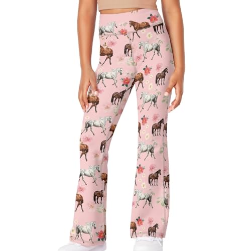 Image of Girls Flare Leggings Cute Bell Bottoms for Teen Girls Wide Leg Sweatpants for 5-14 T