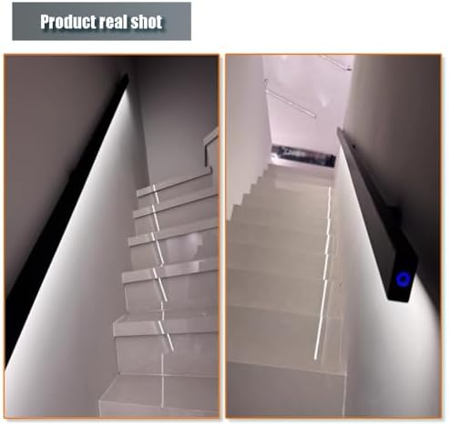 LED Lighted Stair Rail, Durable Aluminum Rectangular Railing System for Indoor/Outdoor Steps, Decks, Garages - 100cm (3.3ft) Safety & Modern Design
