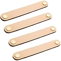 MWJC 4 piezas manijas de cuero muebles tiradores de cajón de cuero Tirador de puerta de armario cuero Tiradores para Cajones Vintage con Tornillos Usado para Muebles de Cocina y Puertas