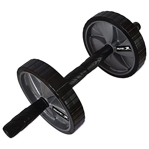 Roda de Exercícios Abdominais Dupla - Preto/prata - Muvin