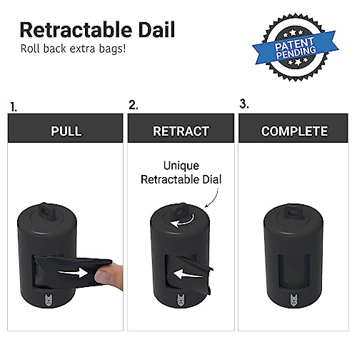 SVD.PET 2-Pack Retractable Waste Bag Dispensers with 60 Large Leak-proof Poop Bags, Dog Walking Accessory, Black - Thumbnail 3