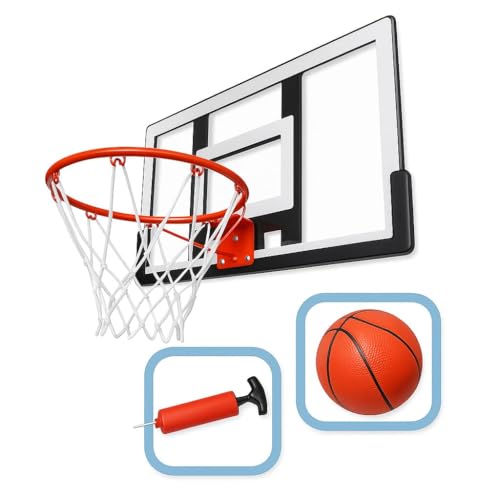JugaToys - Canasta Baloncesto Infantil para Interior y Exterior - Incluye Pelota e Hinchador - Tablero Basket Diametro de 32cm - Juego Exterior Niños +3 años - Mini Canasta con Estructura Resistente
