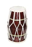 Sai Musical Solid Wood HM-0128 Hand Made Sheesham Wood Dholak- Brown