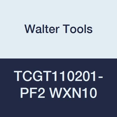 TCGT110201-PF2 WXN10 Carbide Tiger-Tec Positive Indexable Turning Insert, 0.004" Corner Radius, 1/4" IC, 3/32" Thick, 0.004" - 0.059" Depth of Cut (Pack of 10)