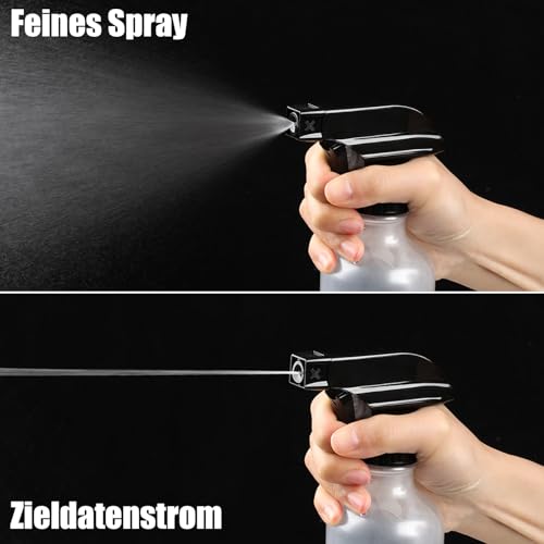 GearTrust Matt Klar 2 Stk Sprühflasche Pflanzen Zerstäuber Sprühflasche Haare Wassersprühflasche 300 ml, Kunststoff Leere Sprühflaschen zum Befüllen mit Verstellbare Sprühkopf für Garten, Haustier