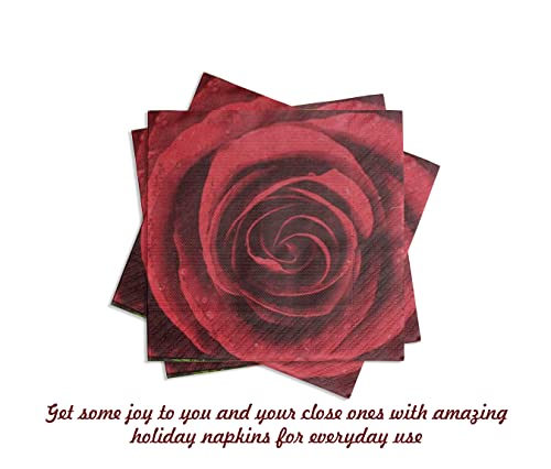 Set Of 20 Individual Decoupage Shabby Chic Paper Party Napkins Red Rose Watercolor Decor Luncheon Napkin For A Birthday Holiday, Wedding, Cocktail Party #TOP6