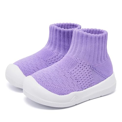 Image of Eashi Baby Boy Girl Non-Skid Indoor Infant Walking Shoes Breathable Warm Elastic Sock Shoes with Memory Sole Protect Toes Outdoor Sneakers