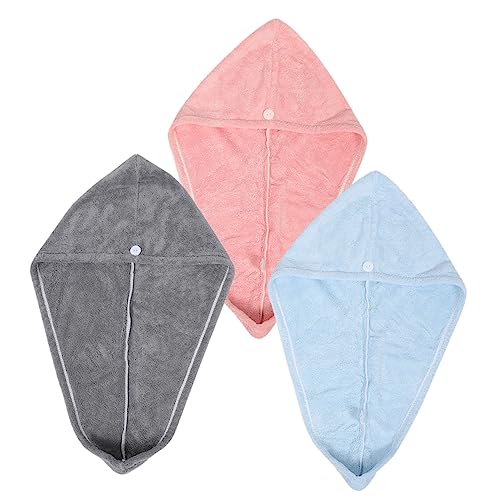 Balacoo 3 Pçs Touca De Cabelo Seco Envoltório De Cabelo Toalha De Cabeça De Banho De Secagem Rápida